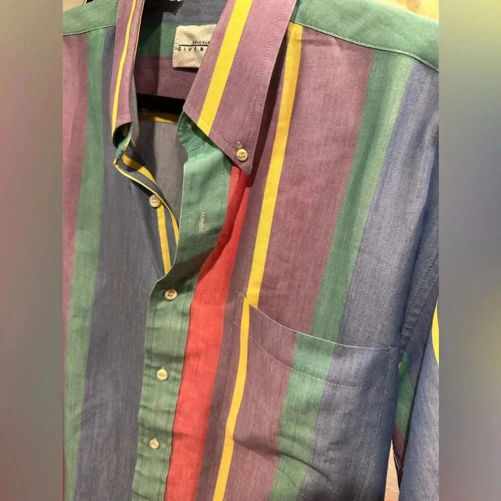 Givenchy Authentic Multicolor Stripe Button-Up Sh… - image 6